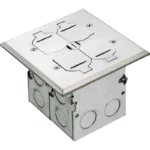 Arlington FLB5552NL Combo Floor Box Kit with Installed Low Voltage Divider - Nickel - Image 2