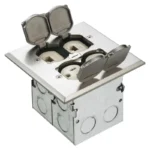 Arlington FLB5552NL Combo Floor Box Kit with Installed Low Voltage Divider - Nickel - Image 3