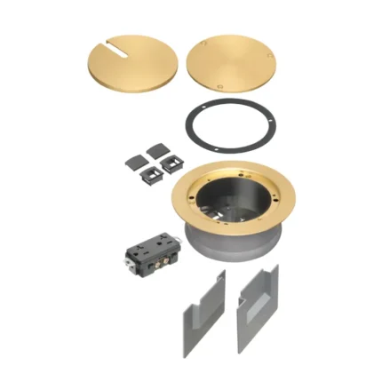 Arlington FLBC5540MB Recessed Cover Kits for 5.5 Inch Concrete Floor Box, Brass