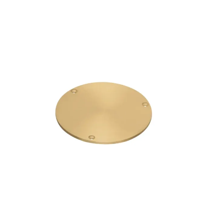 Arlington FLBR5420MBGC TWO low Voltage Openings with Built-in divider In Box Floor Box Kit With Grounding Clip, Brass - Image 2
