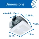 Panasonic FV-0511VQL1 WhisperCeiling LED Exhaust Fan (50-80-110 CFM) - Image 5