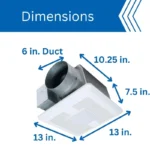 Panasonic FV-1115VQL1 WhisperCeiling LED Exhaust Fan (110-130-150 CFM) - Image 5