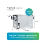 Panasonic FV21VEC1S BalancedHome™ Elite Plus+ 210 CFM ERV - Side Port - Image 2