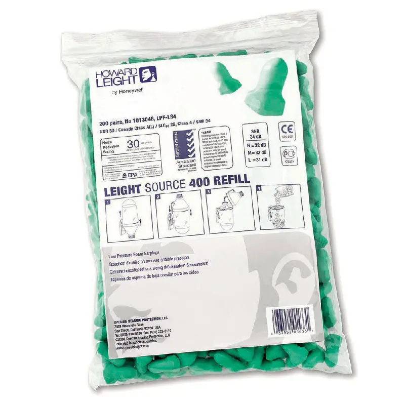 LPF-LS4-REFILL Honeywell Howard Leight LPF-LS4-REFILL MAXIMUM LITE Earplug Refill for HL400 Dispenser - 200 Pairs - Image 1