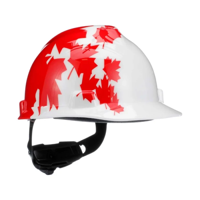 MSA 10050613 Canadian Freedom Series V-Gard Protective Cap, White w/Red Maple Leaf - Image 1