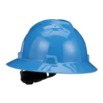 MSA 475368 V-Gard Slotted Full-Brim Hat, Blue,, w/Fas-Trac III Suspension
