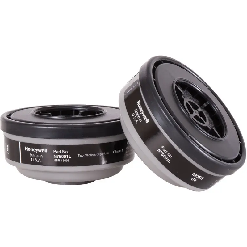 N75001L Honeywell North N75001L Organic Vapor (OV) Respirator Cartridge, Black - 1 Pair - Image 1