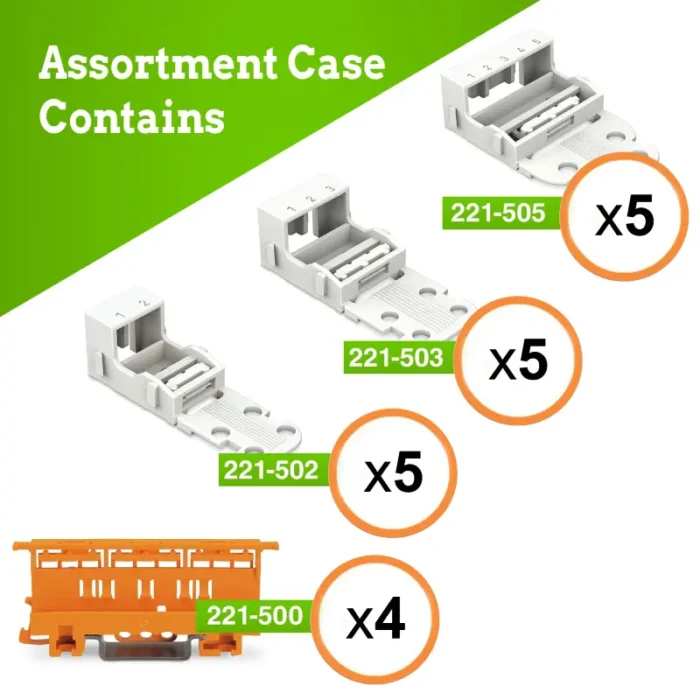WAGO 221 Series 19pc Mounting Carrier 12AWG Assortment - Image 2