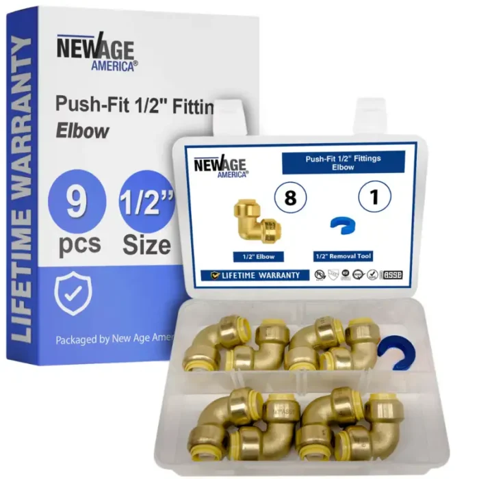 New Age America 9 PCS 1/2" Push-Fit - Elbow - AquaFlow 360 - Image 1
