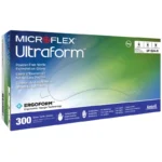 Ansell UF-524 Microflex Ultraform Nitrile Disposable Exam Gloves, Ergoform Ergonomic - Size 7.5 - SM - Box of 300