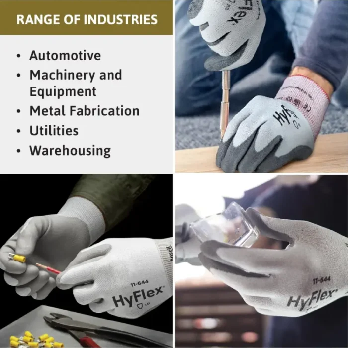 Ansell 11-644 HyFlex Cut-Resistant Work Gloves, Foam Nitrile Palm Coating - Size 9 - L - 12 Pairs - Image 3