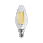 Satco S11385 8 Watt C11 LED; Clear; Candelabra base; 3000K; 90 CRI; 760 Lumens; 120 Volt - Image 2
