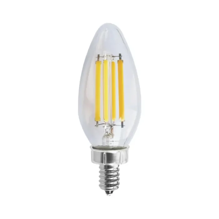 Satco S11385 8 Watt C11 LED; Clear; Candelabra base; 3000K; 90 CRI; 760 Lumens; 120 Volt - Image 2