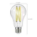 Satco S12431 - 12.5 Watt LED A19; Clear; Medium Base; 4000K; 90 CRI; 120 Volt - Image 3