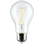 Satco S12460 5W LED A19 Filament Lamp - 40W Equiv - 2700K - Clear - E26 - 4-Pack - Image 2