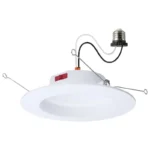 Satco S12602 8 Watt LED Downlight Retrofit; 5-6 Inch; CCT Selectable; Round; White Finish