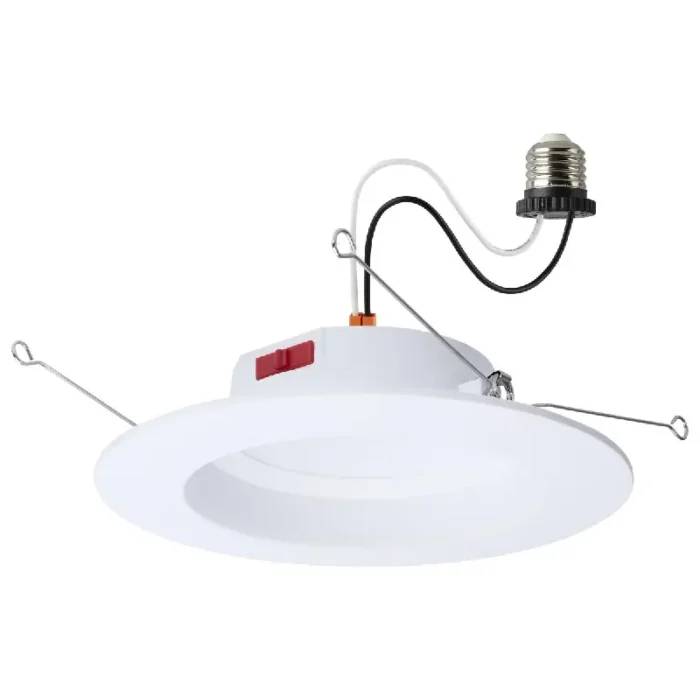 Satco S12602 8 Watt LED Downlight Retrofit; 5-6 Inch; CCT Selectable; Round; White Finish - Image 1