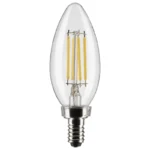 Satco S21264 4 Watt B11 LED; Clear; Candelabra base; 90 CRI; 2700K; 120 Volt - Image 2