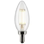 Satco S21264 4 Watt B11 LED; Clear; Candelabra base; 90 CRI; 2700K; 120 Volt - Image 3