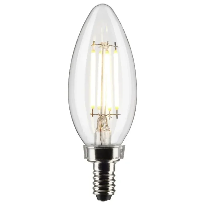 Satco S21264 4 Watt B11 LED; Clear; Candelabra base; 90 CRI; 2700K; 120 Volt - Image 3