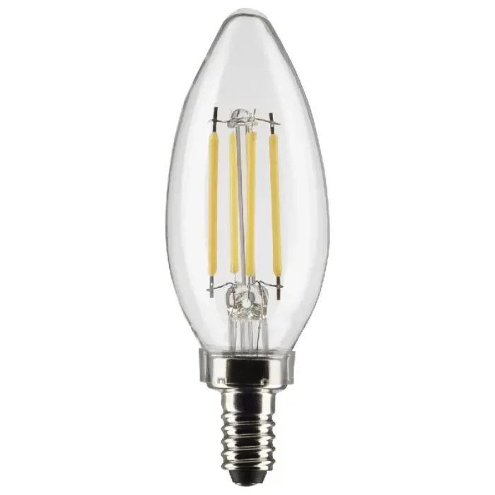 Satco S21266 4 Watt B11 LED; Clear; Candelabra base; 90 CRI; 3500K; 120 Volt - Image 2