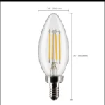 Satco S21266 4 Watt B11 LED; Clear; Candelabra base; 90 CRI; 3500K; 120 Volt - Image 3