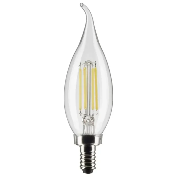 Satco S21297 - 4 Watt CA10 LED; Clear; Candelabra base; 90 CRI; 3000K; 120 Volt - Image 2