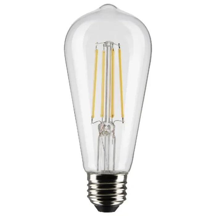 Satco S21364 8 Watt ST19 LED; Clear; Medium base; 90 CRI; 3000K; 120 Volt - Image 2