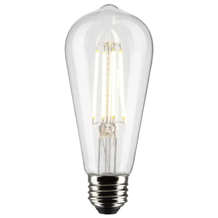 Satco S21364 8 Watt ST19 LED; Clear; Medium base; 90 CRI; 3000K; 120 Volt - Image 3