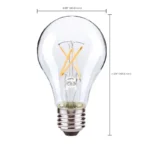 Satco S21712 5 Watt; A19 LED; Clear; 2700K; Medium base; 120 Volt; 4-Pack - Image 3
