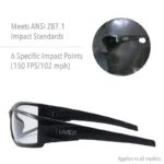 Honeywell Uvex S2961HS Hypershock Safety Glasses, Brown Frame with Espresso Lens & HydroShield Anti-Fog Coating - Image 2