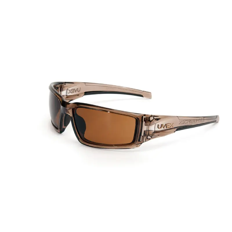 S2961HS Honeywell Uvex S2961HS Hypershock Safety Glasses, Brown Frame with Espresso Lens & HydroShield Anti-Fog Coating - Image 1