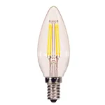 Satco S29877 4.5 Watt B11 LED; Clear; Candelabra base; 2700K; 350 Lumens; 120 Volt - Image 2