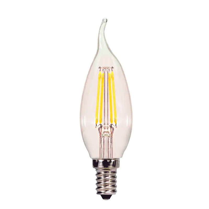 S29923 Satco S29923 4W LED Filament CA11 Lamp - Clear - E12 Base - Image 1