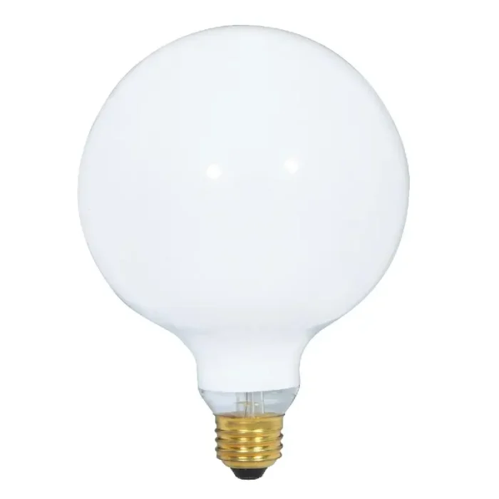 Satco S3001 40 Watt G40 Incandescent; Gloss White; 4000 Average rated hours; 280 Lumens; Medium base; 120 Volt - Image 1