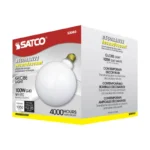 Satco S3003 100W Incandescent G40 Globe Lamp - Gloss White - E26 Base