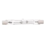 Satco S3146 - 100 Watt; Halogen; T3; Clear; 1500 Average rated hours; 1650 Lumens; Double Ended base; 78mm; 120 Volt