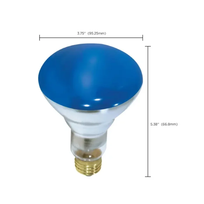 Satco S3228 - 75 Watt BR30 Incandescent; Blue; 2000 Average rated hours; Medium base; 130 Volt - Image 3