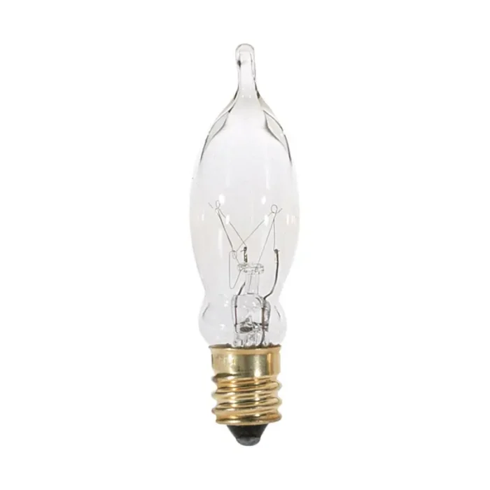 Satco S3241 - 7.5 Watt CA5 Incandescent; Clear; 1500 Average rated hours; 40 Lumens; Candelabra base; 120 Volt - Image 1