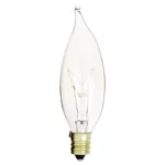 Satco S3273 15 Watt CA8 Incandescent; Clear; 1500 Average rated hours; 100 Lumens; Candelabra base; 120 Volt - Image 2