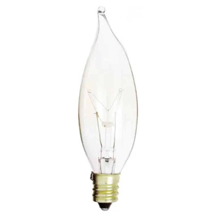 Satco S3273 15 Watt CA8 Incandescent; Clear; 1500 Average rated hours; 100 Lumens; Candelabra base; 120 Volt - Image 2