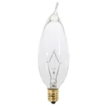 Satco S3274 25 Watt CA8 Incandescent; Clear; 1500 Average rated hours; 210 Lumens; Candelabra base; 120 Volt - Image 2