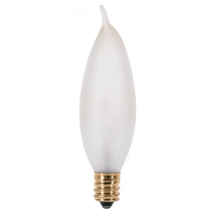 Satco S3278 25 Watt CA8 Incandescent; Frost; 1500 Average rated hours; 200 Lumens; Candelabra base; 120 Volt - Image 1
