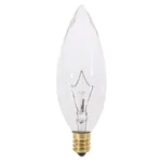 Satco S3282 25 Watt BA9 1/2 Incandescent; Clear; 1500 Average rated hours; 212 Lumens; Candelabra base; 120 Volt - Image 2