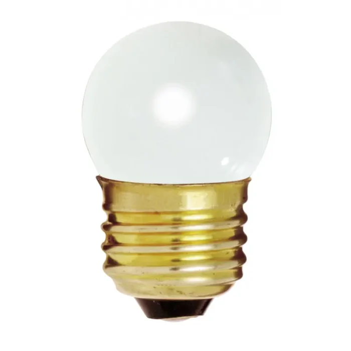 Satco S3607 - 7.5 Watt S11 Incandescent; Gloss White; 2500 Average rated hours; 20 Lumens; Medium base; 120 Volt - Image 1