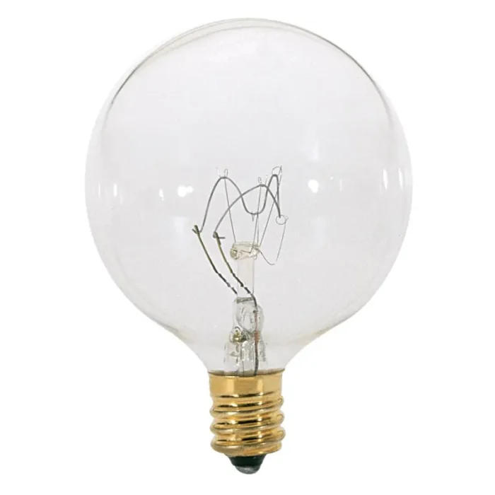 Satco S3822 25 Watt G16 1/2 Incandescent; Clear; 1500 Average rated hours; 232 Lumens; Candelabra base; 120 Volt - Image 2
