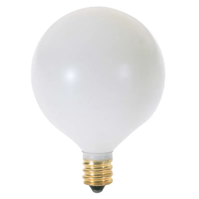 S3825 Satco S3825 25W Incandescent G16.5 Globe Lamp - Satin White - E12 Base - Image 1