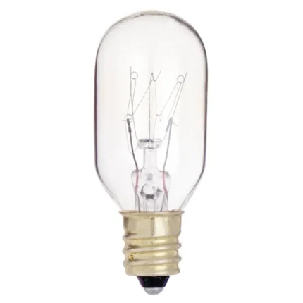 Satco S3907 - 25 Watt T8 Incandescent; Clear; 2500 Average rated hours; 190 Lumens; Candelabra base; 130 Volt