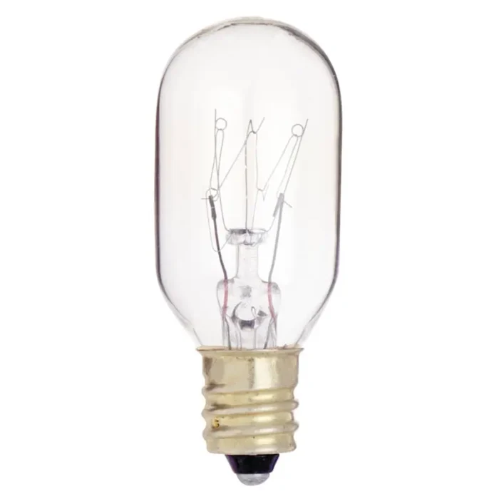 Satco S3907 - 25 Watt T8 Incandescent; Clear; 2500 Average rated hours; 190 Lumens; Candelabra base; 130 Volt - Image 1