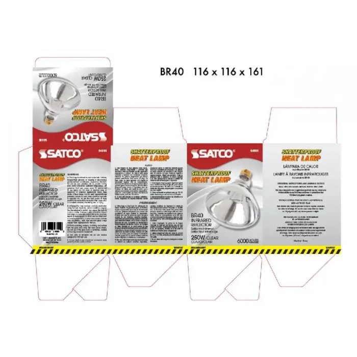 Satco S4885 250 Watt R40 Incandescent; Clear Heat; 6000 Average rated hours; Medium base; 120 Volt; Shatter Proof - Image 3